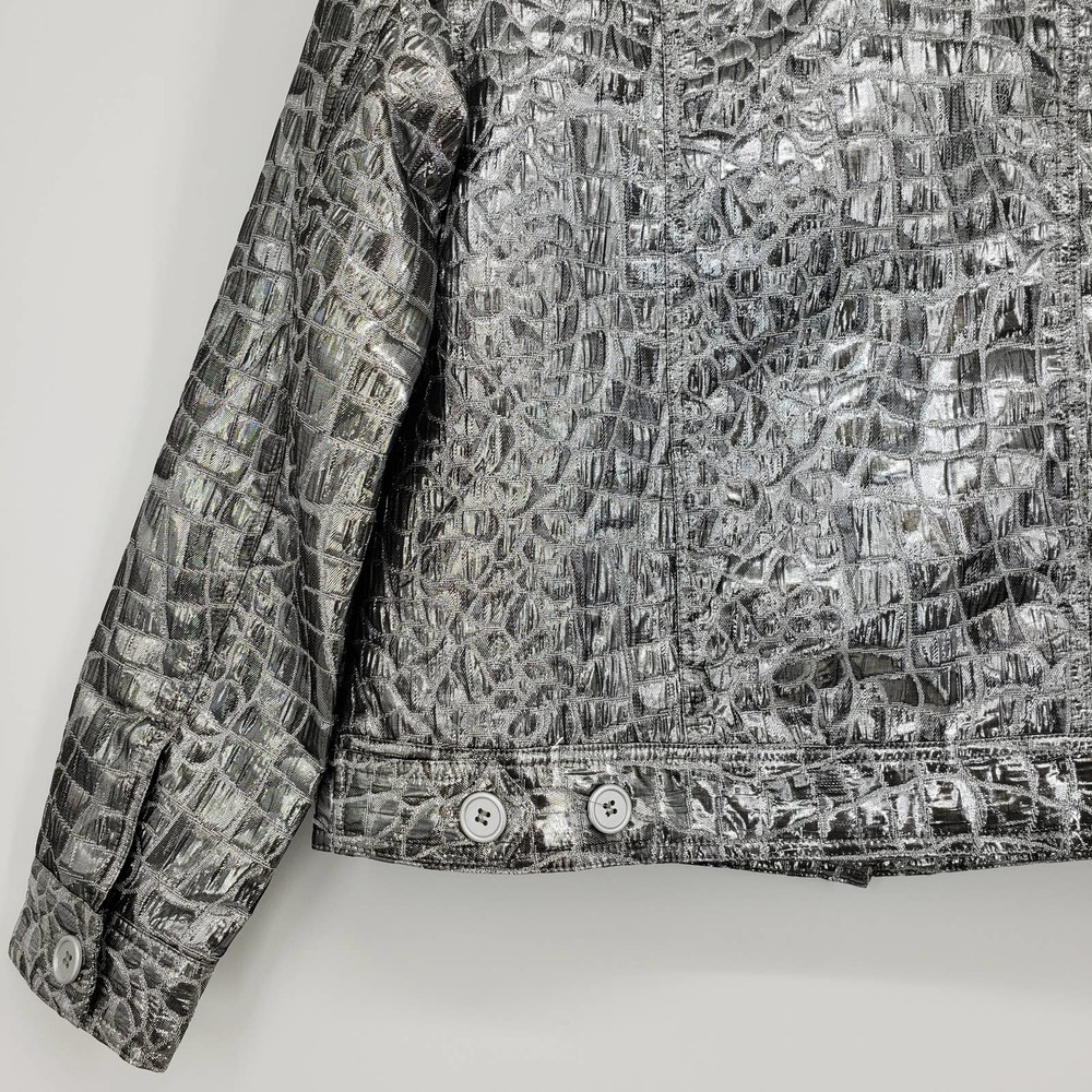 Fabulous Furs Silver Croc-Embossed Jacket - Picture 8 of 8